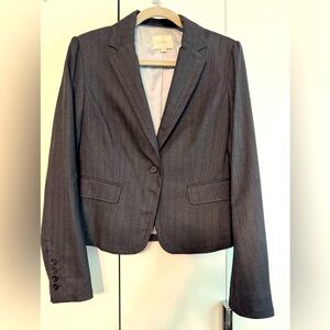 LOFT Charcoal Pinstripe Blazer Sz 8